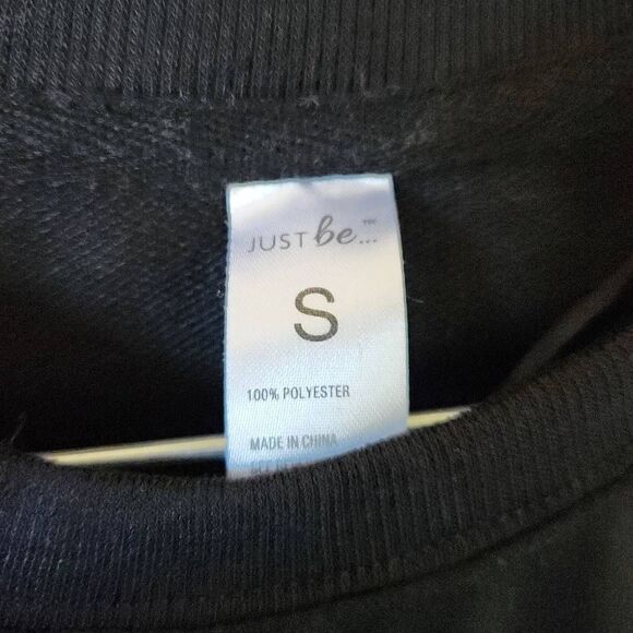 Just be women's small black basic pullover shirt 3/4 sleeve short length - Picture 2 of 4